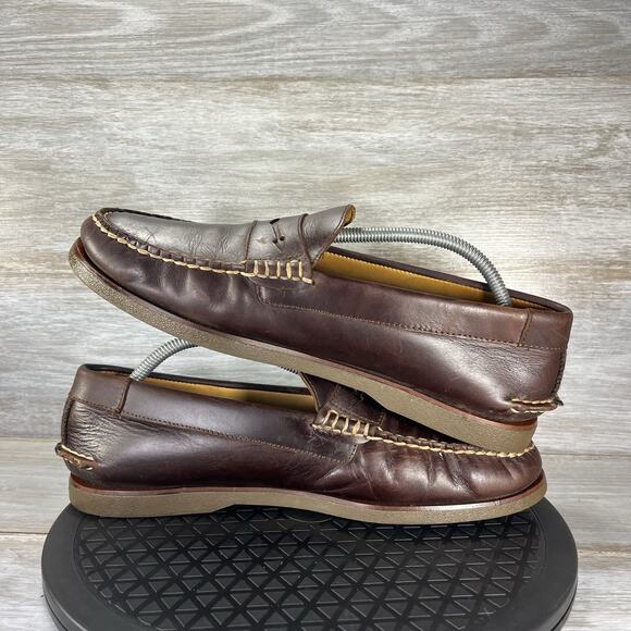 Sperry Men’s Gold Cup Cambridge Brown Leather Penny Loafers Size 10.5 - Picture 8 of 9